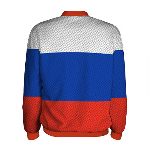 Мужской бомбер Триколор - флаг России плетёный / 3D-Красный – фото 2