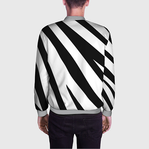 Мужской бомбер Камуфляж зебры / 3D-Меланж – фото 4