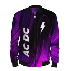 Бомбер мужской AC DC violet plasma, цвет: 3D-черный