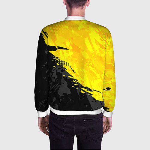 Мужской бомбер Black and yellow / 3D-Белый – фото 4