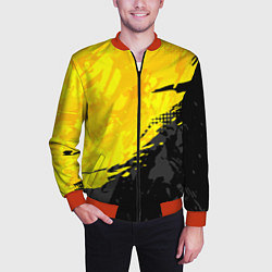 Бомбер мужской Black and yellow, цвет: 3D-красный — фото 2