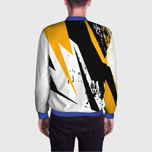 Мужской бомбер Гоночная абстракция / 3D-Синий – фото 4
