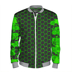 Бомбер мужской Зеленые плиты, цвет: 3D-меланж