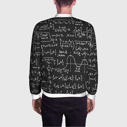 Мужской бомбер Геометрические формулы / 3D-Белый – фото 4