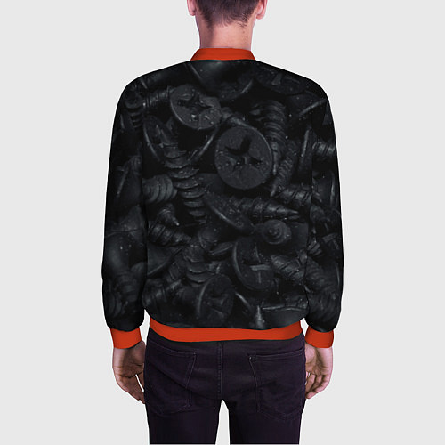 Мужской бомбер Саморезы / 3D-Красный – фото 4