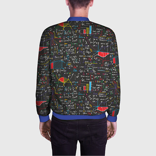 Мужской бомбер Шпаргалка по математике с формулами / 3D-Синий – фото 4