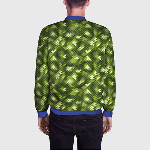 Мужской бомбер Милитари Чешуя / 3D-Синий – фото 4