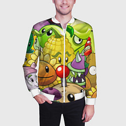 Бомбер мужской Растения против зомби, цвет: 3D-белый — фото 2