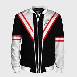 Бомбер мужской FIRM черная с белым углом, цвет: 3D-белый