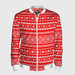 Бомбер мужской Jacquard pattern, цвет: 3D-белый