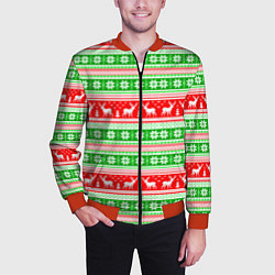 Бомбер мужской Deers patterns, цвет: 3D-красный — фото 2