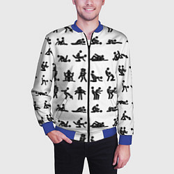 Бомбер мужской Позы секса из камасутры, цвет: 3D-синий — фото 2