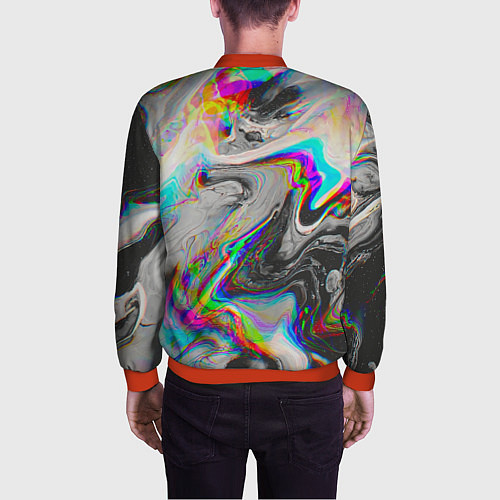 Мужской бомбер Abstract digital / 3D-Красный – фото 4