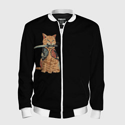 Бомбер мужской Yakuza cat, цвет: 3D-белый