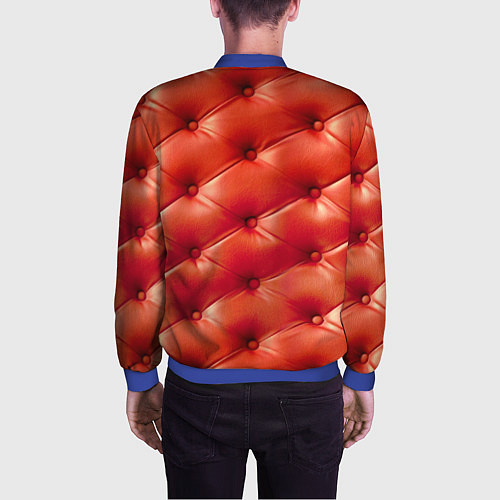 Мужской бомбер Quilted furniture leather / 3D-Синий – фото 4