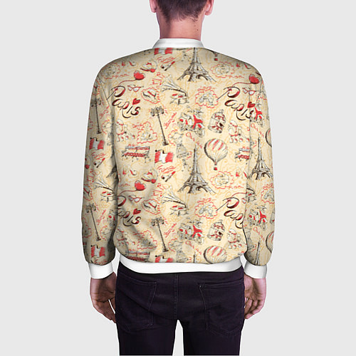 Мужской бомбер Paris ohh la la / 3D-Белый – фото 4