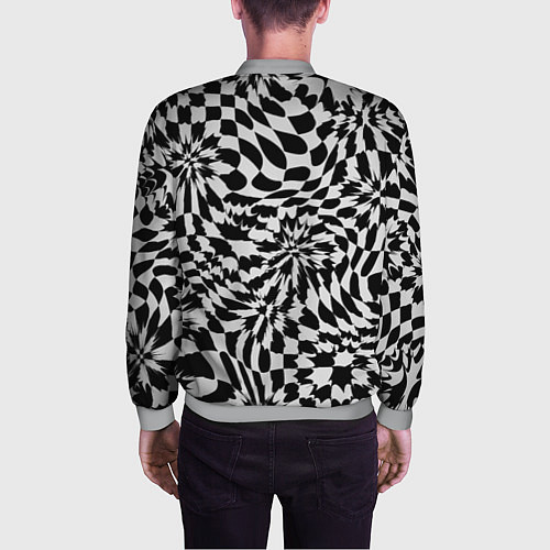 Мужской бомбер Пластика шахматной доски / 3D-Меланж – фото 4