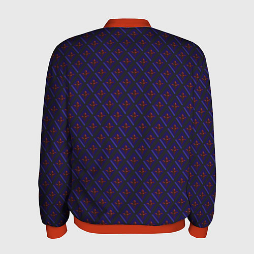 Мужской бомбер Синие ромбы / 3D-Красный – фото 2