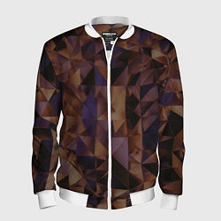 Бомбер мужской Стеклянная тёмная геометрическая текстура, цвет: 3D-белый