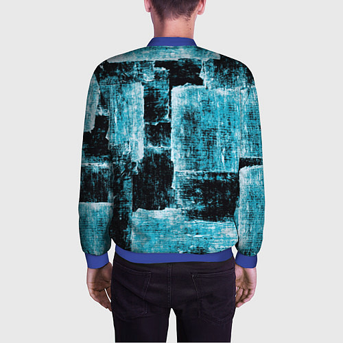 Мужской бомбер Голубой абстракт / 3D-Синий – фото 4