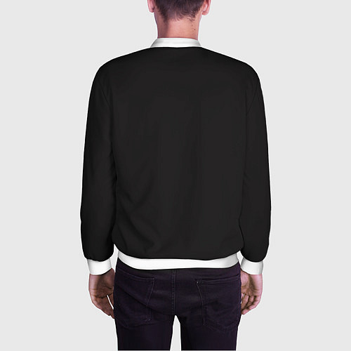 Мужской бомбер Черно-белый ворон / 3D-Белый – фото 4