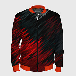 Мужской бомбер Черно-Красная штриховка