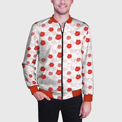 Бомбер мужской Узор из сочных гранат, цвет: 3D-красный — фото 2