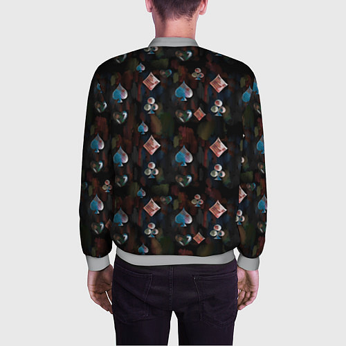 Мужской бомбер Паттерн масти карт / 3D-Меланж – фото 4