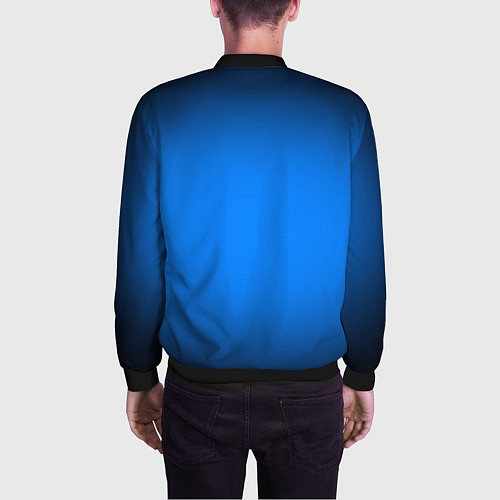 Мужской бомбер Лазурный фон и черная виньетка / 3D-Черный – фото 4
