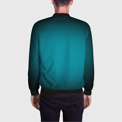 Мужской бомбер Темно-бирюзовый градиент / 3D-Черный – фото 4