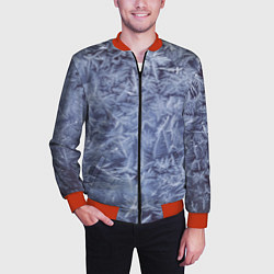 Бомбер мужской Текстура снежинок, цвет: 3D-красный — фото 2