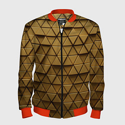 Бомбер мужской Золотые треугольники, цвет: 3D-красный