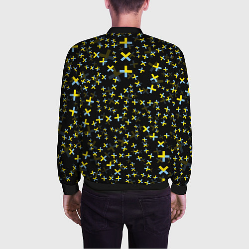 Мужской бомбер TXT pattern logo / 3D-Черный – фото 4