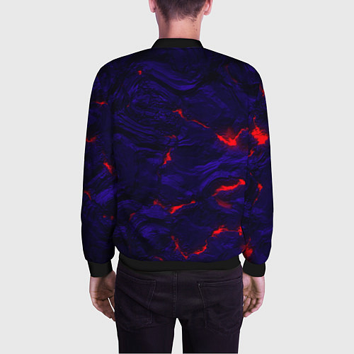 Мужской бомбер Абстракция -лава / 3D-Черный – фото 4