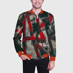 Бомбер мужской Красное граффити, цвет: 3D-красный — фото 2
