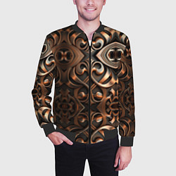 Бомбер мужской Золотой узор - паттерн, цвет: 3D-черный — фото 2