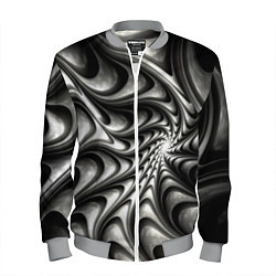 Бомбер мужской Abstract fractal grey, цвет: 3D-меланж