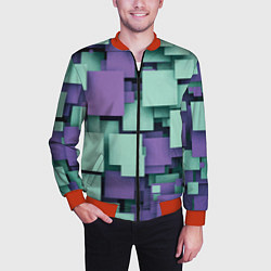 Бомбер мужской Trendy geometric pattern, цвет: 3D-красный — фото 2