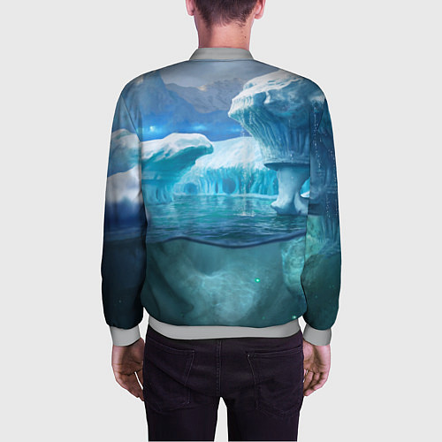 Мужской бомбер Subnautica - КРАБ на леднике / 3D-Меланж – фото 4