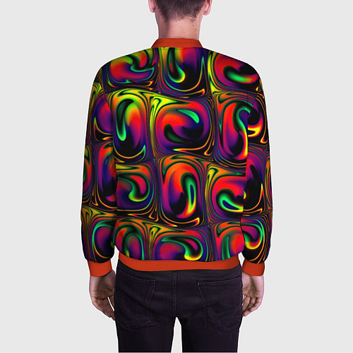 Мужской бомбер Digital abstraction paint / 3D-Красный – фото 4