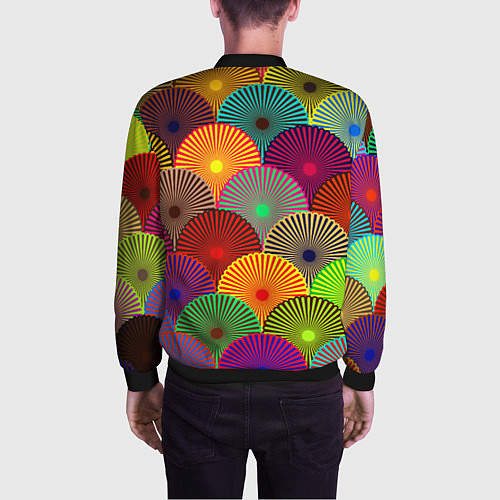 Мужской бомбер Multicolored circles / 3D-Черный – фото 4