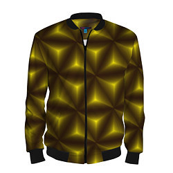 Бомбер мужской Желтые треугольники, цвет: 3D-черный