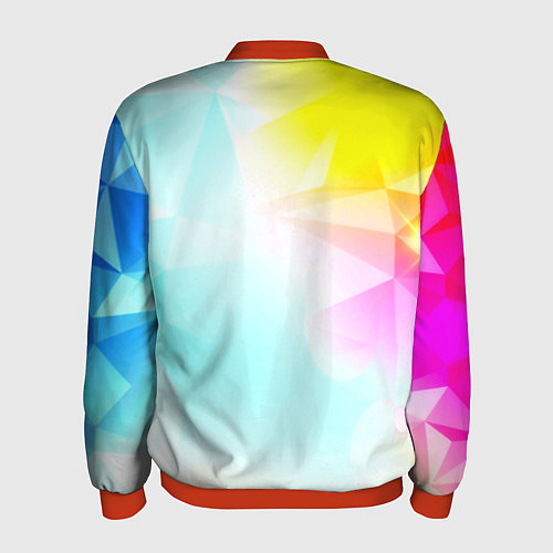 Мужской бомбер Gradient colors geometry / 3D-Красный – фото 2