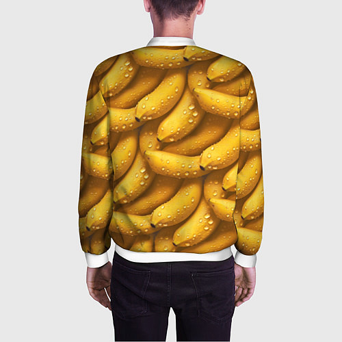 Мужской бомбер Сочная текстура из бананов / 3D-Белый – фото 4
