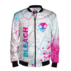 Бомбер мужской Bleach neon gradient style: надпись, символ, цвет: 3D-черный