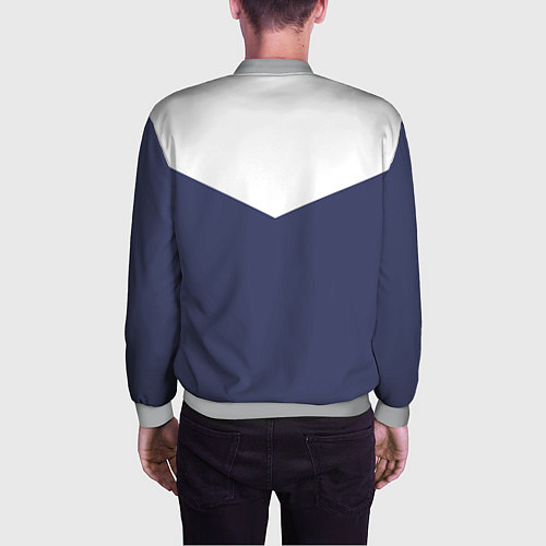 Мужской бомбер FIRM бело-синий / 3D-Меланж – фото 4