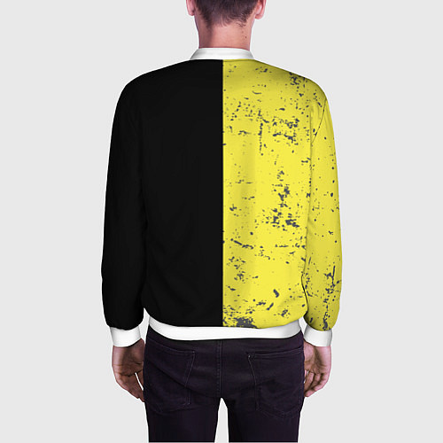 Мужской бомбер Смайлик с улыбкой / 3D-Белый – фото 4