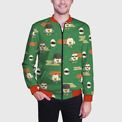 Бомбер мужской Chicken gun battle, цвет: 3D-красный — фото 2