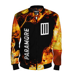 Бомбер мужской Paramore и пылающий огонь, цвет: 3D-черный
