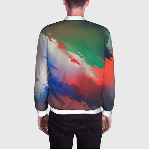 Мужской бомбер Абстрактный туман / 3D-Белый – фото 4